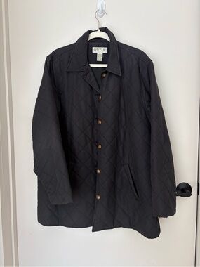 Orvis Women's Black Quilted Barn Coat Chore Jacket Lightweight XL